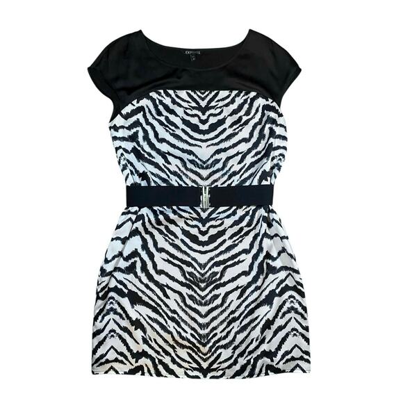 Express Belted Zebra Mini Dress NWT - S - Picture 2 of 4